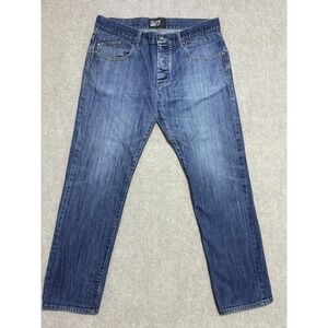 William Rast Jeans Mens 36x32 Blue Skinny Fit Denim Button Fly Classic Style